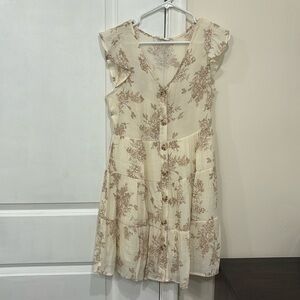 Floral medium summer dress with ruffles